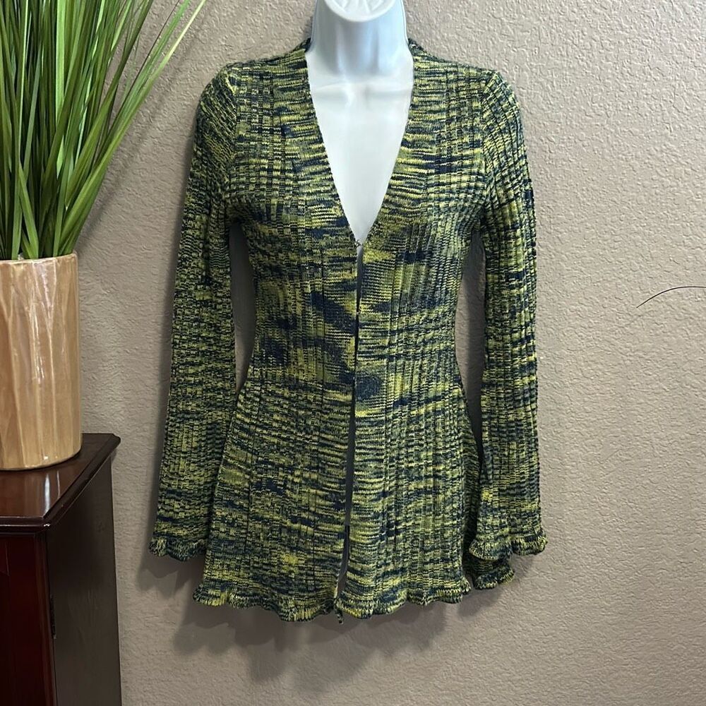 RB4 Tiger Mist shades of green cardigan sweater size small